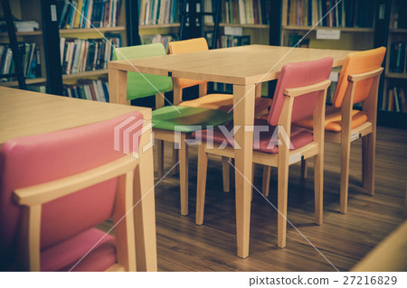 colorful chair and table in classroom 27216829