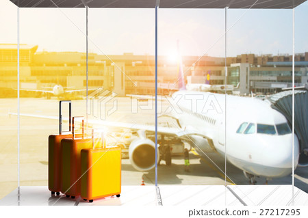 traveling luggage in airport terminal traveling luggage in airport terminal 27217295