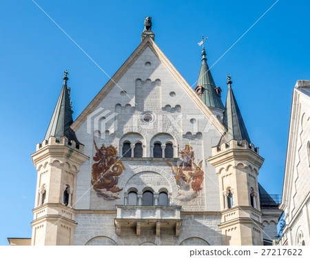 Neuschwanstein castle in Germany, front view 27217622