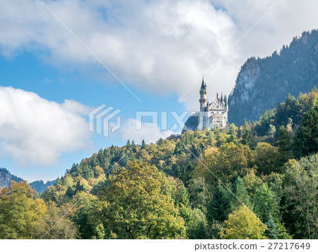 Neuschwanstein castle in Germany on hill view 27217649