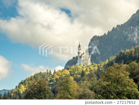 Neuschwanstein castle in Germany on hill view 27217652