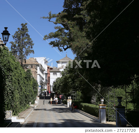 Landmarks in the old historical center of Seville 27217720