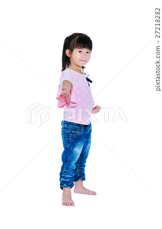 Happy asian child posing in the studio, isolated 27218282