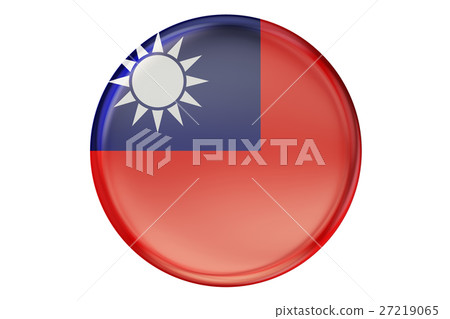 Badge with flag of Taiwan, 3D rendering 27219065