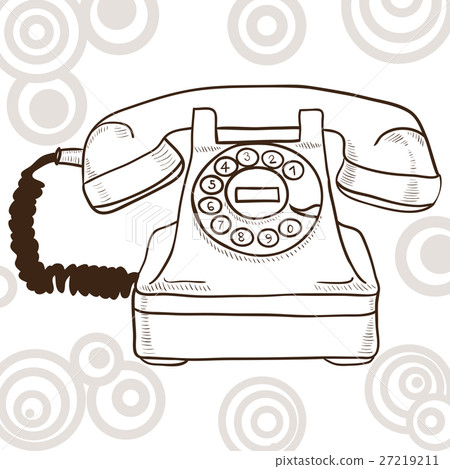 Old vintage telephone - retro illustration Old vintage telephone - retro illustration 27219211