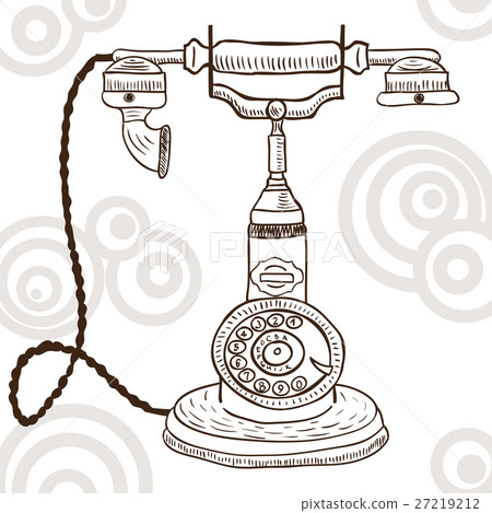 Old vintage telephone - retro illustration Old vintage telephone - retro illustration 27219212