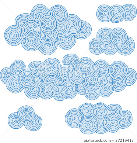 Spiral clouds, circles design elements Spiral clouds, circles design elements 27219412