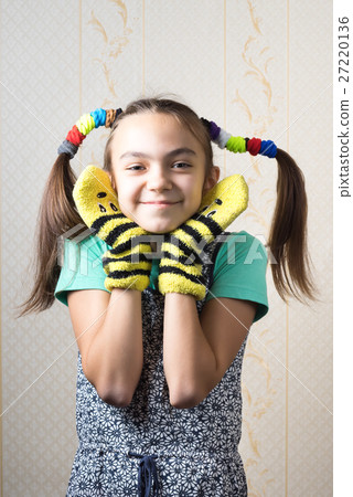 11 year old girl with funny tails  27220136