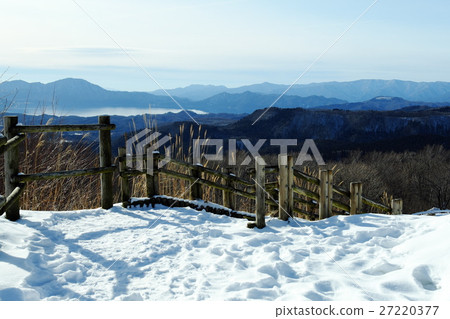 Winter Tazawako and Chokai Mountain in the distance Winter Tazawako and Chokai Mountain in the distance 27220377