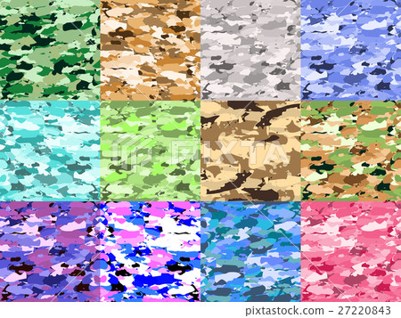 Vector military camouflage patterns set. Hand 27220843