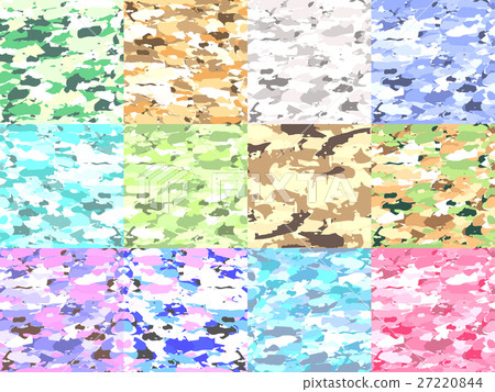 Vector military camouflage patterns set. Hand Vector military camouflage patterns set. Hand 27220844