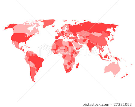 World map with names of sovereign countries and 27221092