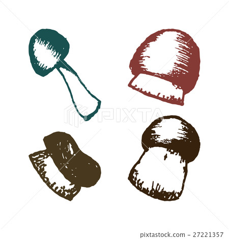 hand drawn mushrooms set 27221357