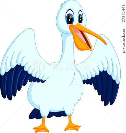illustration of cute pelican cartoon 27221448