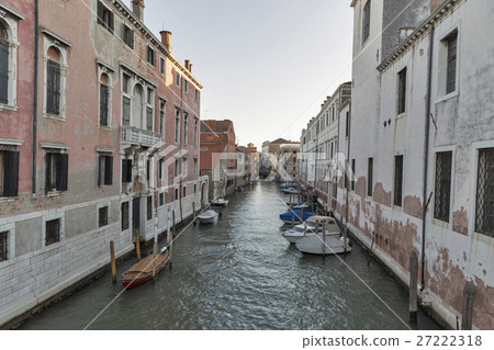 Rio del Gesulti canal in Venice at sunset, Italy. 27222318