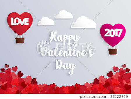 Concept of Valentine day, hot air balloon Concept of Valentine day, hot air balloon 27222839