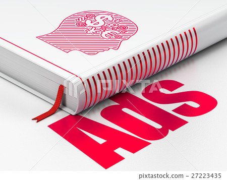 Advertising concept: book Head With Finance Symbol Advertising concept: book Head With Finance Symbol 27223435