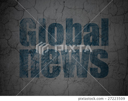 News concept: Global News on grunge wall 27223509