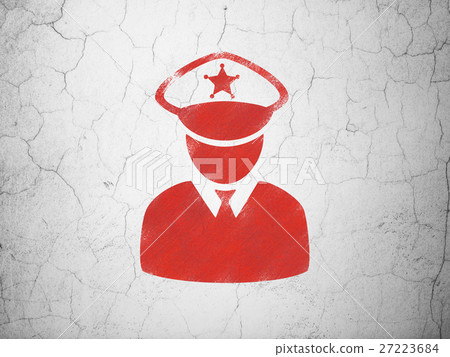 Law concept: Police on wall background Law concept: Police on wall background 27223684