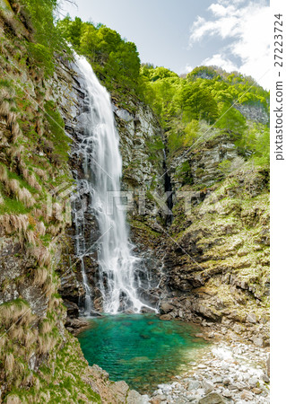 waterfall in verzasca velley waterfall in verzasca velley 27223724