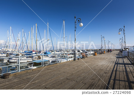 Wooden pier in Larnaca port, Cyprus. Wooden pier in Larnaca port, Cyprus. 27224098