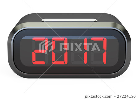 New Year 2017 concept on the digital clock face 27224156