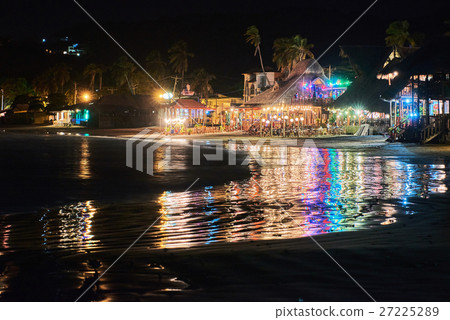 restourants lights on beach at night restourants lights on beach at night 27225289