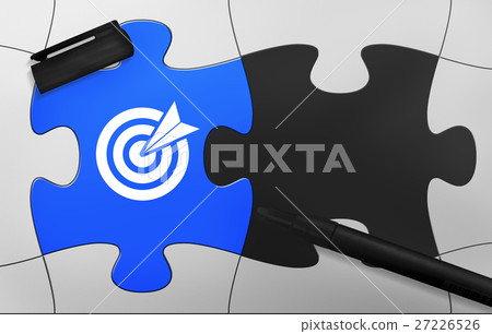 Achievement Success Goals Target Jigsaw Puzzle Concept 27226526