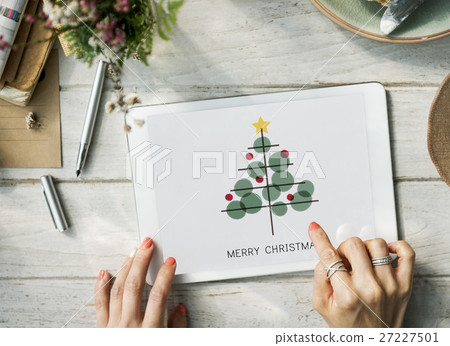 Christmas Tree Celebration Tinsel Concept Christmas Tree Celebration Tinsel Concept 27227501