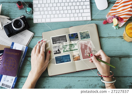 Stamp Post Correspondence Communication Memories Concept 27227837