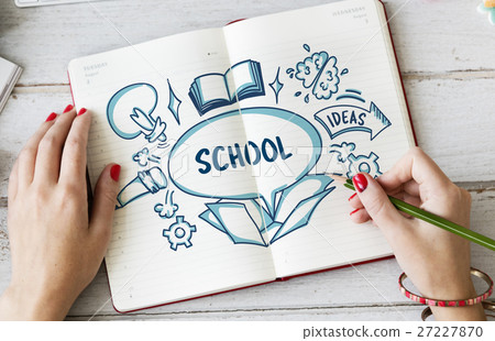 School Learning Outside Box Book Sketch Concept School Learning Outside Box Book Sketch Concept 27227870