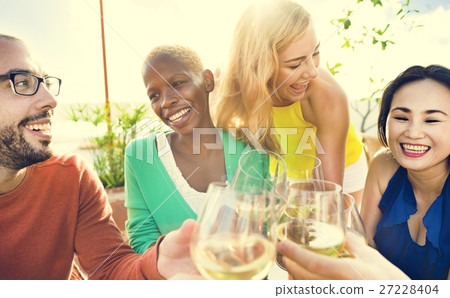 Group Of People Dining Concept 27228404