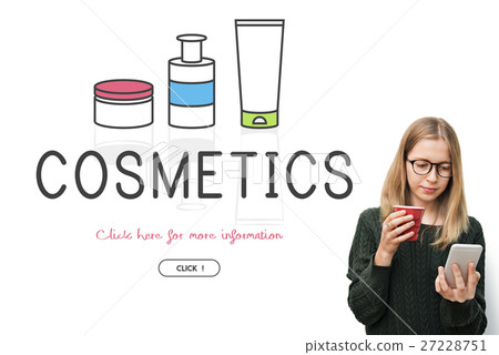 Feminine Beauty Cosmetics Healthcare Products Concept Feminine Beauty Cosmetics Healthcare Products Concept 27228751