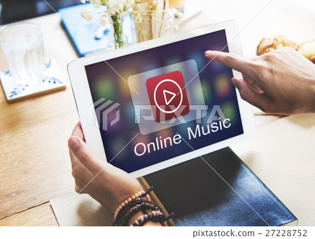 Digital Music Streaming Multimedia Entertainment Online Concept Digital Music Streaming Multimedia Entertainment Online Concept 27228752