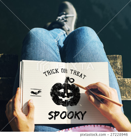 Halloween Bat Pumpkin Lantern Scary Graphic Concept Halloween Bat Pumpkin Lantern Scary Graphic Concept 27228946