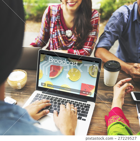 Music Player Streaming Watermelon Orange Concept 27229527