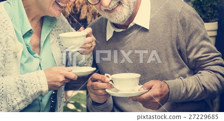 Senior Couple Afternoon Tean Drinking Relax Concept Senior Couple Afternoon Tean Drinking Relax Concept 27229685