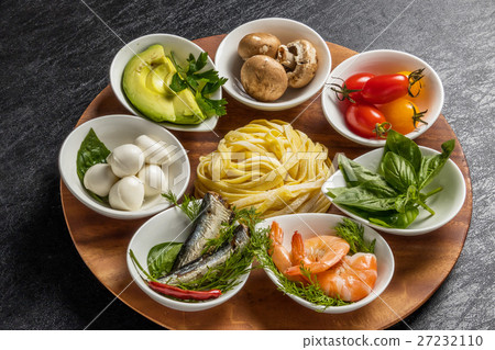 Italian food ingredients raw pasta fresh pasta and Italian ingredients 27232110