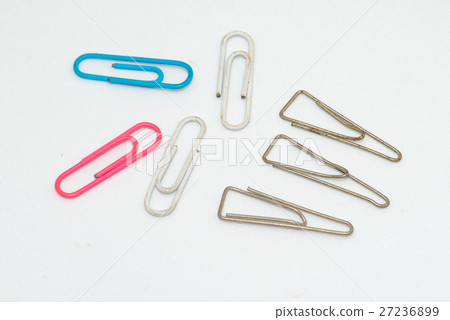 Bundle of colourful paper clips isolated Bundle of colourful paper clips isolated 27236899
