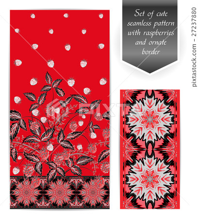 Set of seamless vertical floral design and ornate 27237880