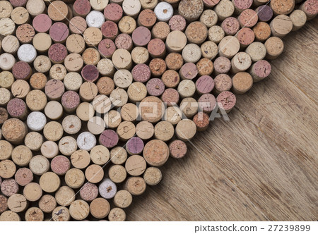 Wine corks over rustic wooden 27239899