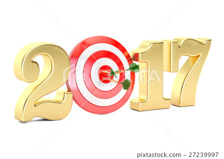 2017 year target concept, 3D rendering 27239997