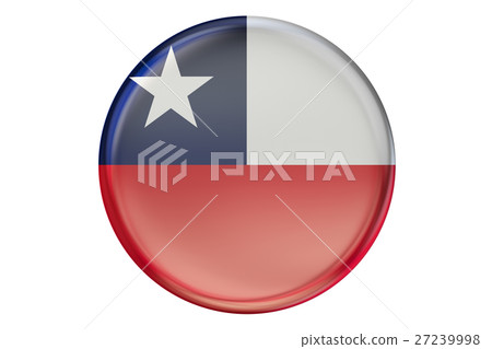 Badge with flag of Chile, 3D rendering Badge with flag of Chile, 3D rendering 27239998