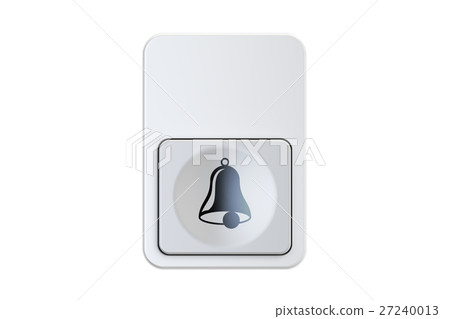 White doorbell button, 3D rendering 27240013