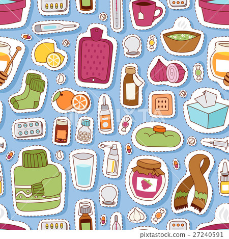 Flu influenza seamless pattern vector. 27240591