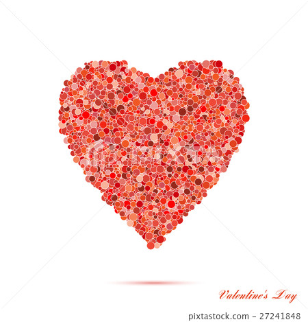Valentines day vintage red heart with circles 27241848