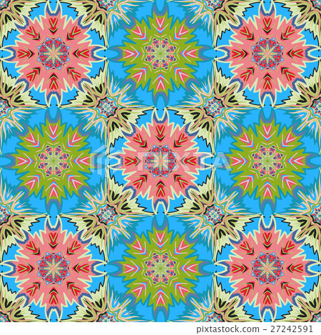 Oriental floral traditional green pink ornament Oriental floral traditional green pink ornament 27242591