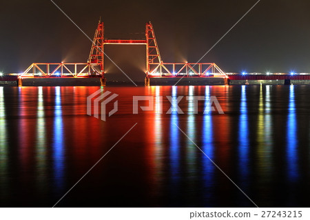 九州佐賀縣佐賀市觀光景點築後川上升橋橋 九州佐賀縣佐賀市觀光景點築後川上升橋橋 27243215