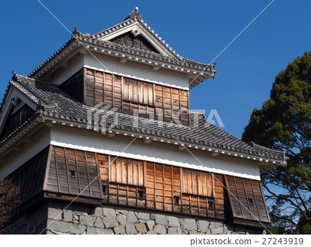 Kumamoto Castle Trio Stock Photo