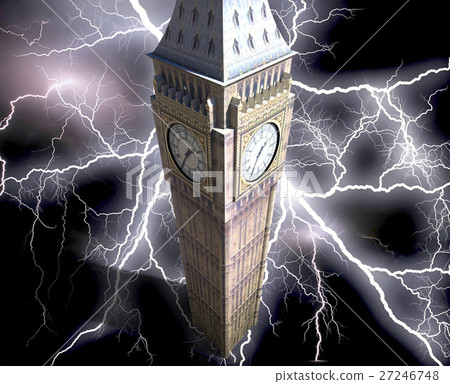 The Big Ben at night 3d rendering 27246748
